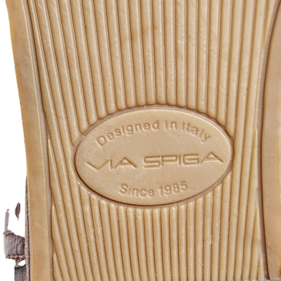 Via Spiga Georgia Over the Knee Leather Thigh Boots Tobacco Brown Women's Size 8 - Picture 10 of 16